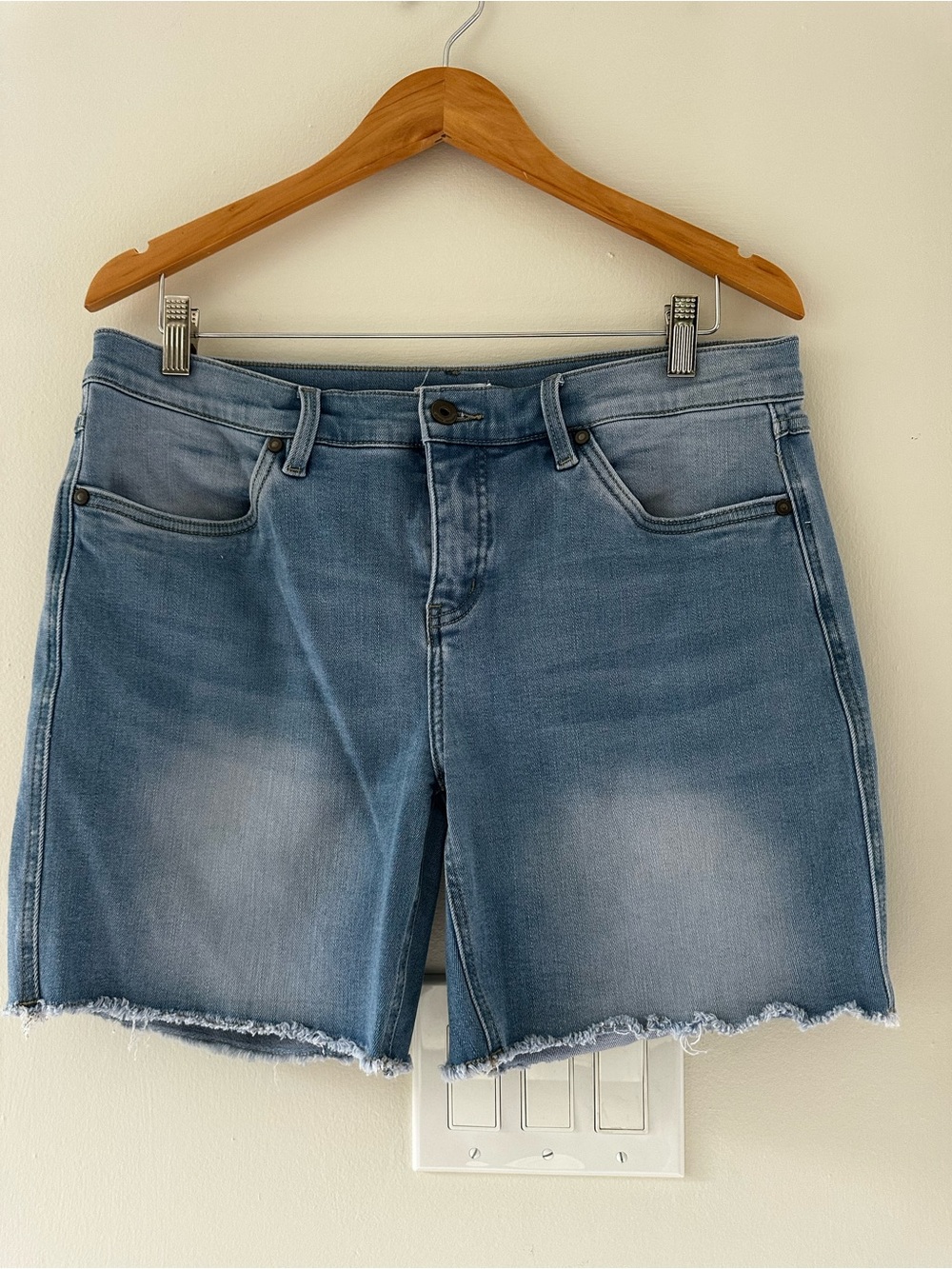 Carve Designs Light Blue Frayed Hem Denim Shorts